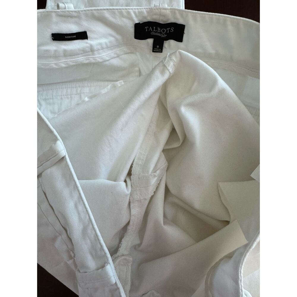 Talbots Women's White Jeans Size 8 Signature Ankle Mid Rise Cotton Stretch Pants - Picture 5 of 7